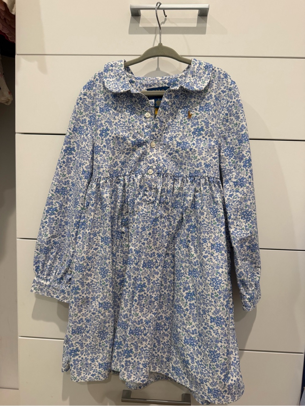 Polo by Ralph Lauren Blue and White Floral Cotton Dress
